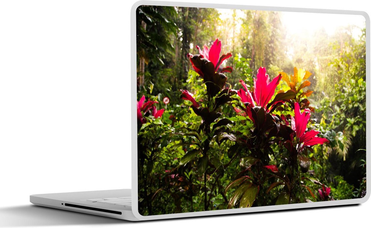 Afbeelding van product SleevesAndCases  Laptop sticker - 11.6 inch - bloemen middenin de jungle