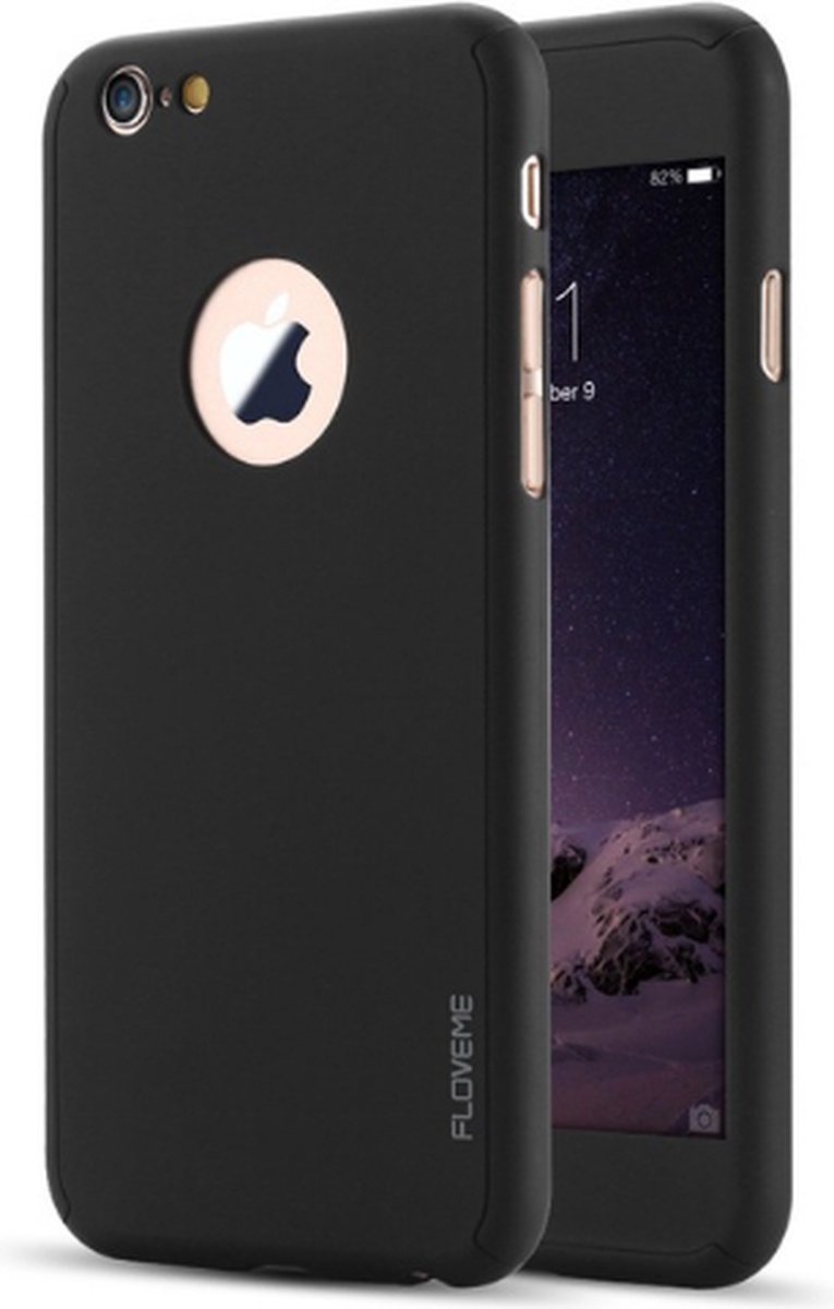 Geschikt voor iPhone 7 / 8 plus armor case met tempered glass hoesje - zwart