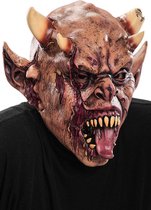 Carnival Toys Verkleedmasker Zombie Met Hoorns Latex Bruin