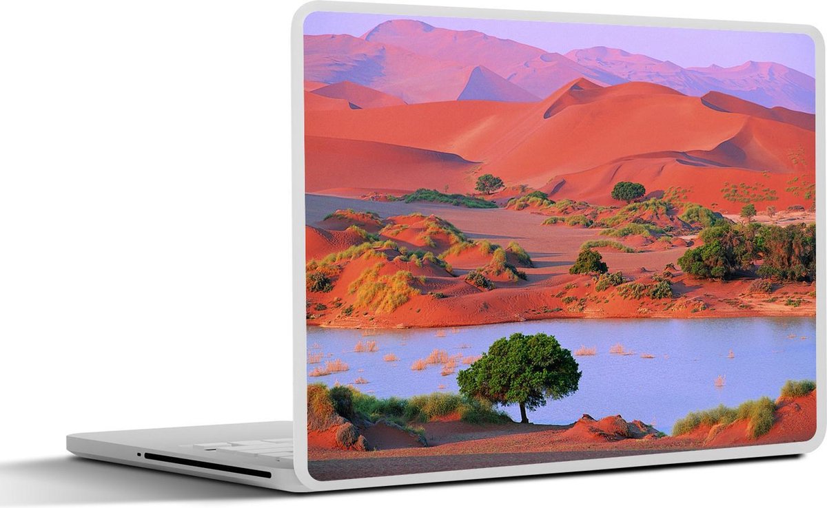 Afbeelding van product SleevesAndCases  Laptop sticker - 15.6 inch - Groene bomen en rivier in Namibwoestijn