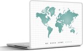 Laptop sticker - 10.1 inch - Wereldkaart - Groen - Quote - Kind - Jongens - Meisjes - 25x18cm - Laptopstickers - Laptop skin - Cover