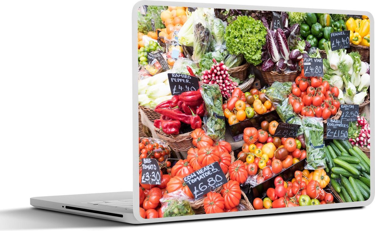 Afbeelding van product SleevesAndCases  Laptop sticker - 12.3 inch - Markt - Fruitkisten - Groente