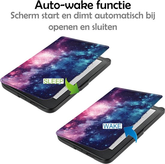 Hoesje Geschikt voor Kobo Clara HD Hoes Bescherm Hoesje Case Sleep Cover - Hoes Geschikt voor Kobo Clara HD Hoesje - Galaxy van Hoesje  — afbeelding 2