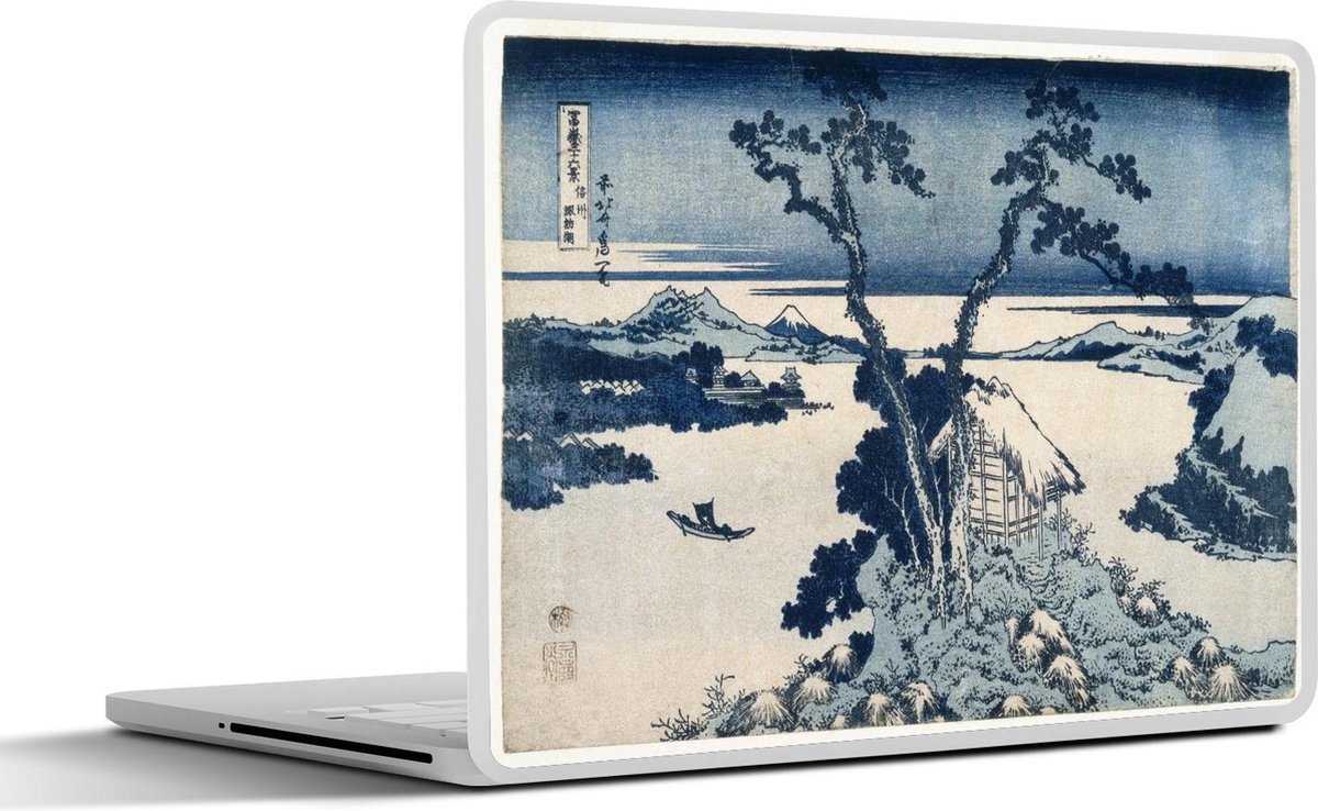 Laptop sticker - 11.6 inch - Uitzicht op Mount Fuji - schilderij van Katsushika Hokusai - 30x21cm - Laptopstickers - Laptop skin - Cover