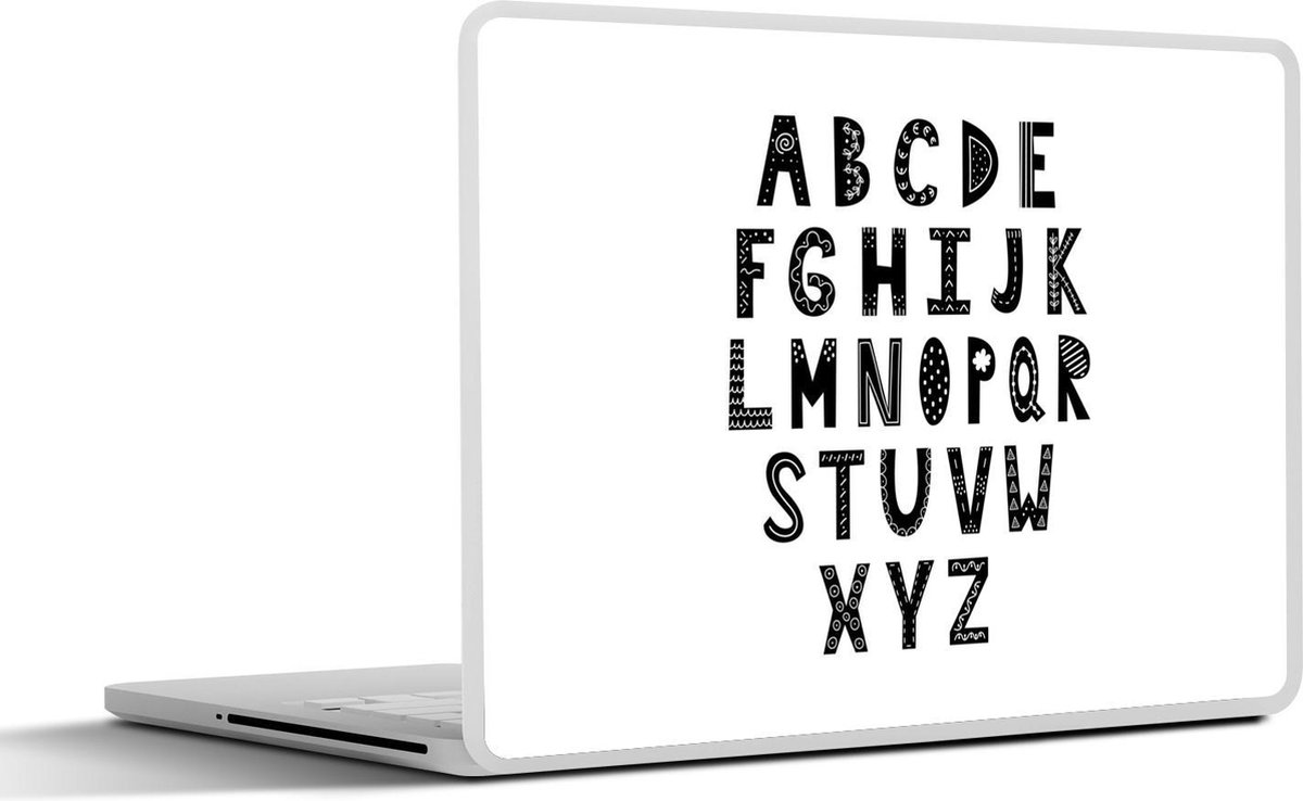 Afbeelding van product SleevesAndCases  Laptop sticker - 13.3 inch - tekening alfabet versierde letters