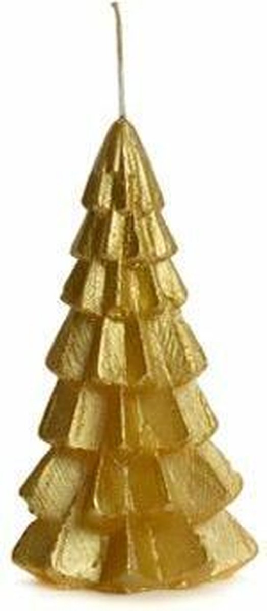 Rustik Lys kerstboom kaars goud