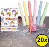 Decopatent® Uitdeelcadeaus 20 STUKS Kleine 12-Delige Regenboog Stoepkrijt in Doosje - Speelgoed Traktatie Uitdeelcadeautjes voor kinderen