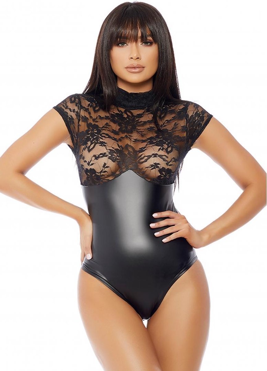 Mock Neck Bodysuit - Black XS/S