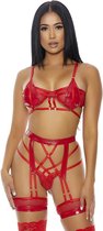 Double The Fun Lingerie Set - Red - S