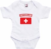 Switzerland baby rompertje met vlag wit jongens en meisjes - Kraamcadeau - Babykleding - Zwitserland landen romper 56 (1-2 maanden)