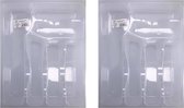 Set van 2x stuks transparante bestekbakken/bestekhouders 37 x 29 cm - 6 vakken - Keuken opberg accessoires