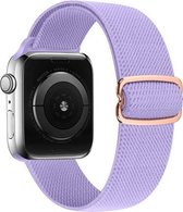 By Qubix Solo Loop Nylon bandje - Paars - Geschikt voor Apple Watch 42mm - 44mm - 45mm - Ultra - 49mm - Compatible Apple watch bandje - smartwatch