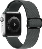 By Qubix Solo Loop Nylon bandje - Donkergrijs - Geschikt voor Apple Watch 38mm - 40mm - 41mm - Compatible Apple watch bandje - smartwatch bandje nylon