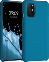 kwmobile telefoonhoesje geschikt voor OnePlus 8T - Hoesje met siliconen coating - Smartphone case in Caribisch blauw