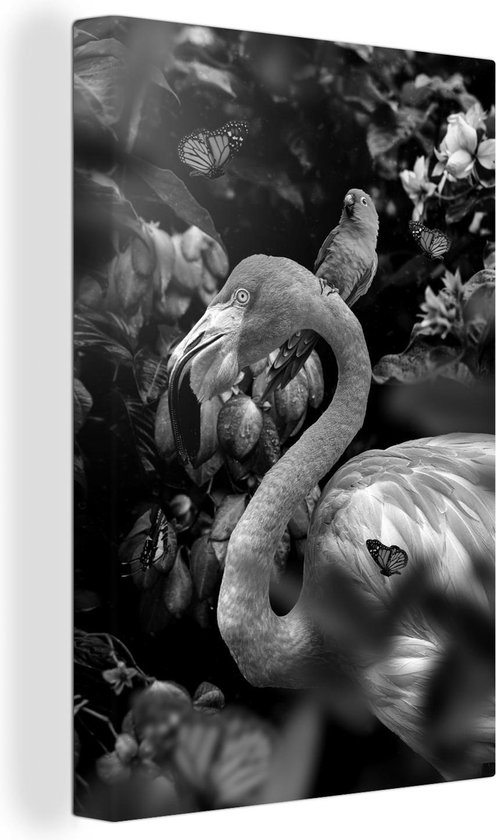 Wanddecoratie - Vogels - Dieren - Vlinder - Flamingo - Papegaai - Natuur - Woonkamer - 40x60 cm