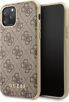 iPhone 11 Pro Backcase hoesje - Guess - Effen Bruin - Kunstleer