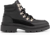 NoGRZ B.Ammanati Dames Leren enkelboots - gevoerde veterschoenen - Zwart Leer - Maat 36