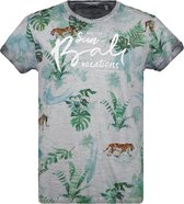 DEELUXE T-shirt met tropische print BALI Light Grey