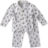 Little Label Pyjama Jongens - Maat 92 - Model Grandad - Wit, Grijs, Zwart - Zachte BIO Katoen
