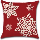 Kussenhoes Kerst - Sneeuwvlokken - Kussenhoes - Kerst - 45x45 cm - Sierkussen - Polyester