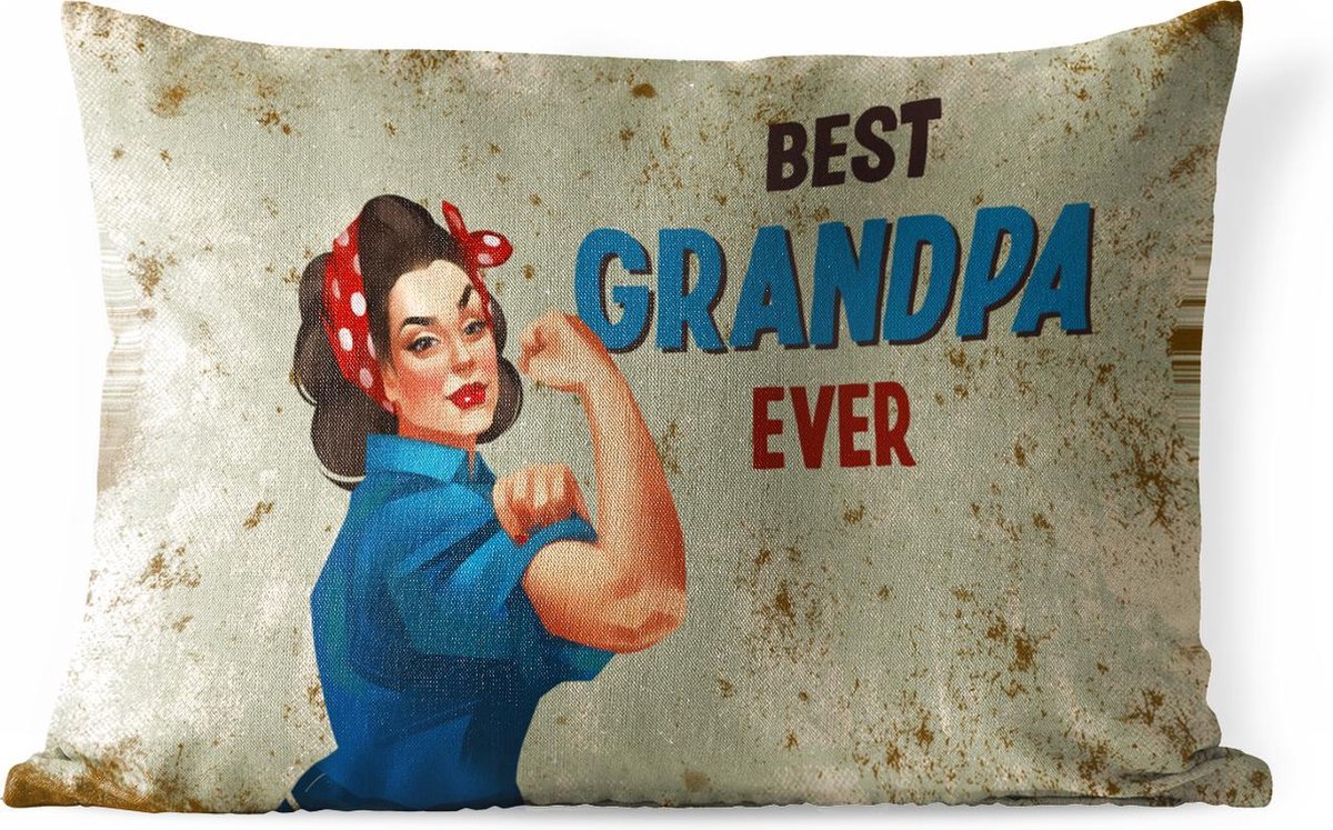 Buitenkussens - Opa - Best grandpa ever - Spreuken - Quotes - 60x40 cm - Weerbestendig