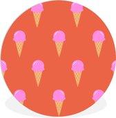 Cercle Mural - Cercle Mural Intérieur - Glace - Motifs - Été - ⌀ 90 cm - Décoration murale - Peintures Ronds