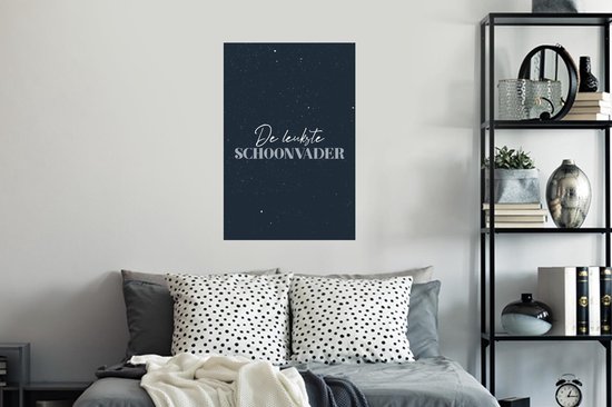 Muurstickers - Sticker Folie - Cadeau voor man - Quote - Schoonvader - De leukste schoonvader - Spreuken - 40x60 cm - Plakfolie - Muurstickers Kinderkamer - Zelfklevend Behang - Vaderdag cadeautje - Cadeau voor vader en papa