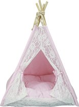 Tipi Tent Fairy - Hond & Kat - Roze - 51x51x80 cm