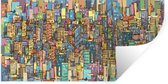 Muurstickers - Sticker Folie - New York - Kleuren - Kunst - 40x20 cm - Plakfolie - Muurstickers Kinderkamer - Zelfklevend Behang - Zelfklevend behangpapier - Stickerfolie