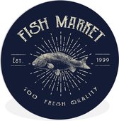 WallCircle - Wall Circle - Wall Circle Indoor - Vintage - Poisson - Texte - 60x60 cm - Décoration murale - Peintures Ronds