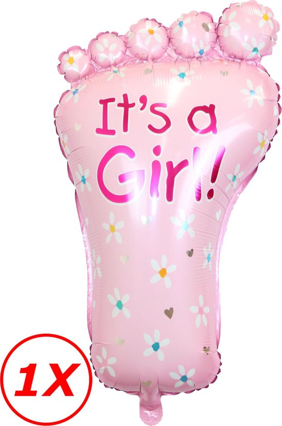 Hoera Een Meisje! Baby Shower Versiering Geboorte Gender Reveal Versiering Roze Helium Ballonnen – XL Formaat 80 Cm