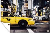 Muurdecoratie New York - Taxi - Geel - 180x120 cm - Tuinposter - Tuindoek - Buitenposter