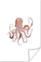 Poster Octopus - Zee - Waterverf - Tekening - 80x120 cm