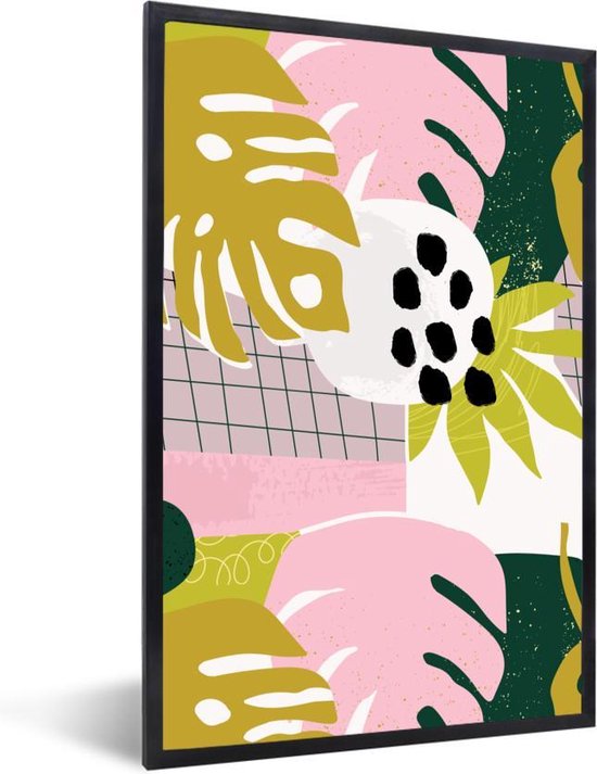Poster - Tropische planten - Roze - Patronen