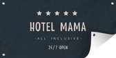 Wanddecoratie buiten Spreuken - Quotes Hotel Mama All Inclusive 24/7 Open - Beste moeder - Moeder cadeau - Moederdag - 160x80 cm - Tuindoek - Buitenposter
