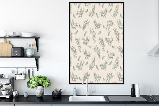 Cadre photo avec affiche - Vintage - Feuille - Pastel - 80x120 cm - Cadre pour affiche