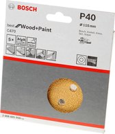 Bosch Accessories EXPERT C470 2608900794 Feuille abrasive pour ponceuse excentrique perforé Grain 40 (Ø) 115 mm 5 pc(s)