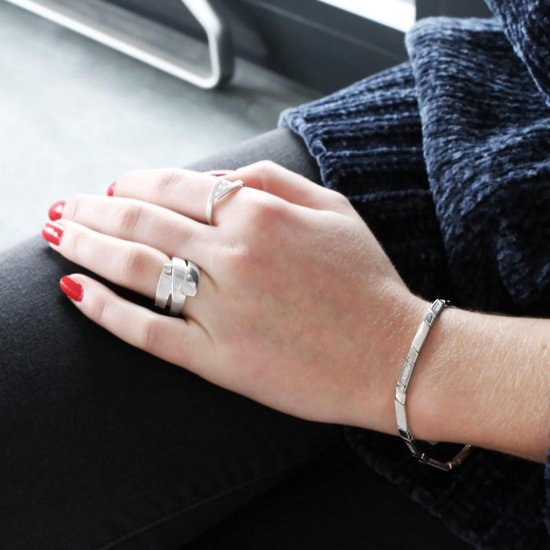 Lucardi Dames Zilveren bangle 5mm - Armband - Zilverkleurig