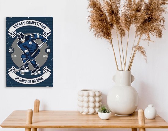 Peintures sur toile Hockey sur glace - Homme - Rétro - 20x30 cm - Décoration murale
