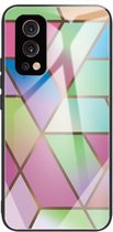 Abstracte marmeren patroon glazen beschermhoes voor OnePlus Nord 2 5G (ruitverloop)