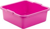 Kunststof teiltje/afwasbak vierkant 11 liter roze - Afmetingen 36 x 35 x 13 cm - Huishouden