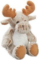 Pluche rendier knuffel grijs 40 cm knuffels/kerstknuffe - Kerstknuffels/kerstknuffeltjes -  pluche rendieren knuffel voor kinderen