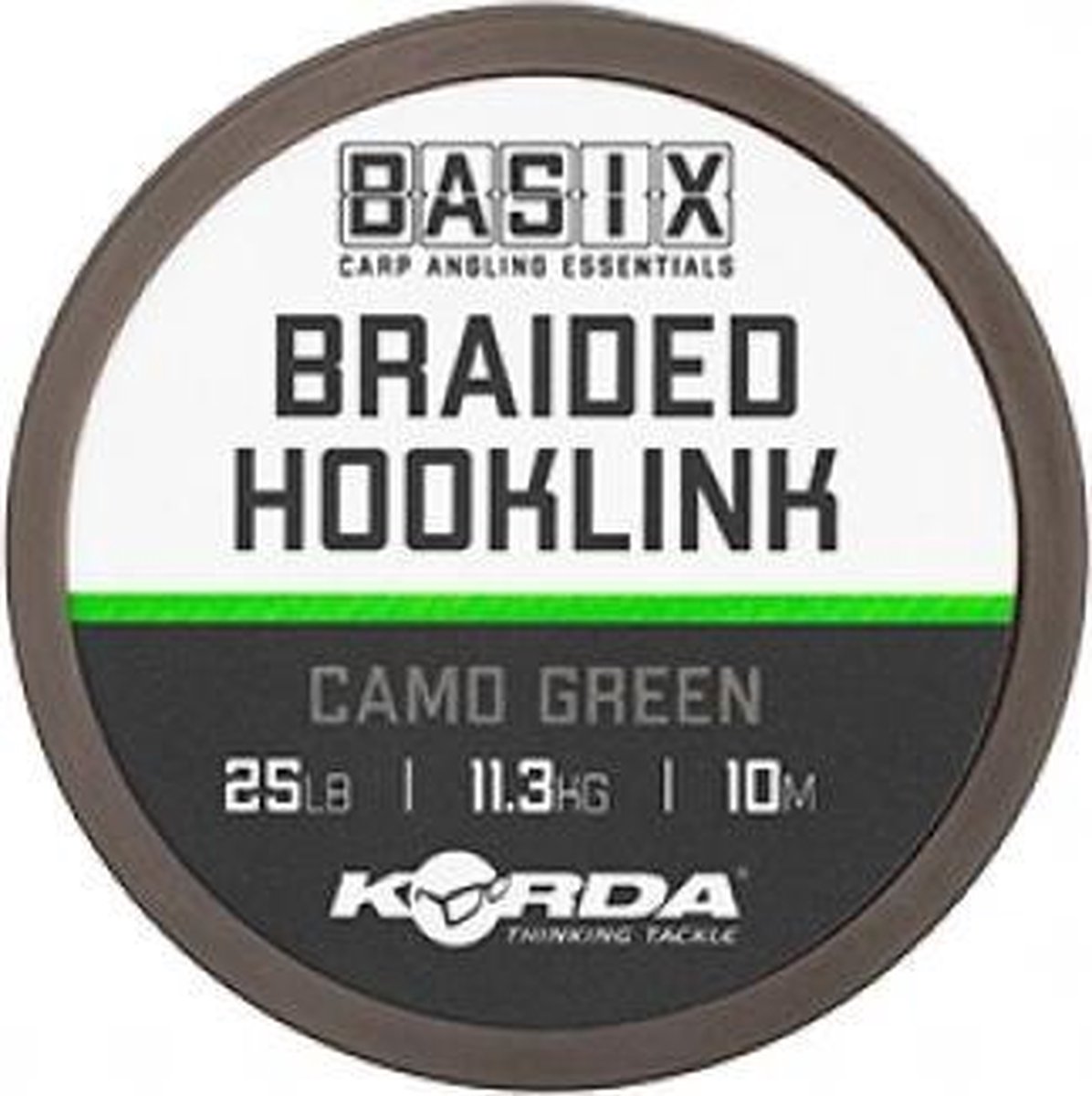 Basix Braided Hooklink 25lb 10m Camo Green