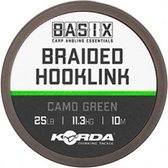 Korda Basix Braided Hooklink - Onderlijnmateriaal - 25lb - 10m - Groen