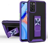 Voor OPPO Realme 7 Pro Dual-color Skin Feel TPU + PC Magnetische schokbestendige hoes met onzichtbare houder (paars)