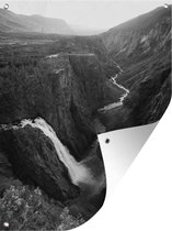 Affiche de jardin Cascade en Norvège - noir et blanc - 90x120 cm