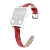 Bamboe Joint met Kralen Lederen Vervangende Band Horlogeband Voor Apple Watch Series 6 & SE & 5 & 4 44mm/3 & 2 & 1 42mm (Rood)