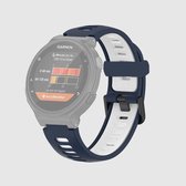 Voor Garmin Forerunner 735/235 tweekleurige siliconen vervangende horlogeband (blauw + wit)