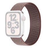 Single Lap nylon vervangende horlogeband, maat: S 135 mm voor Apple Watch Series 6 & SE & 5 & 4 40 mm / 3 & 2 & 1 38 mm (rokerig paars)