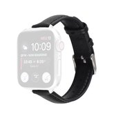 14 mm slanke lederen band horlogeband voor Apple Watch Series 6 & SE & 5 & 4 40 mm/3 & 2 & 1 38 mm (zwart)